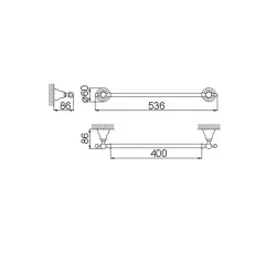 Huber Croisette Classic Towel Holder 40cm Bronze 4012.01H.BA
