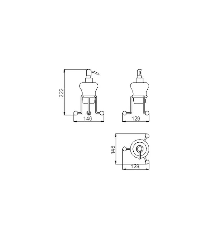 Huber Croisette Classic Soap Dispenser Holder Stainless Steel-Ceramic 4030.01H.AC