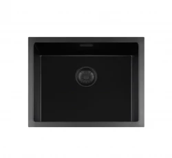 Lorreine BQ series sink 55x45cm top-mount black with black plug 50BQ-T