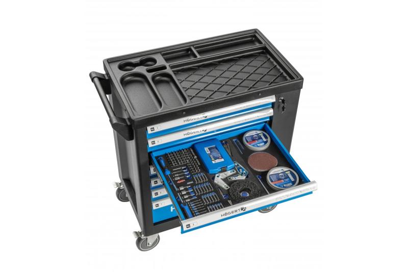 Hoegert 7-drawer tool cabinet with a side door with accessories 544 pcs. 1208962010