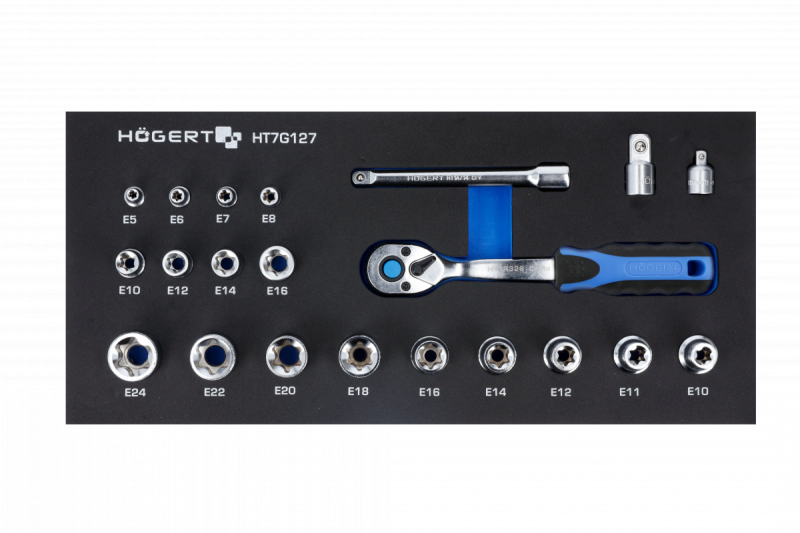 Hoegert Sockets set with ratchet handle 1208962037