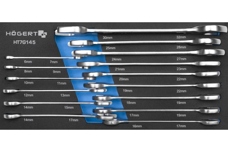 Hoegert Combination wrench set 15 pcs technical foam 1208962052