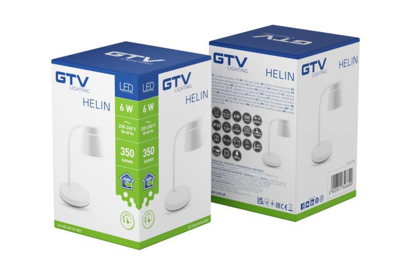 Decor Desktop lamp Helin 6W 350lm AC220-240V 3-CCT PF> 0 5 RA>80 white 1208962490