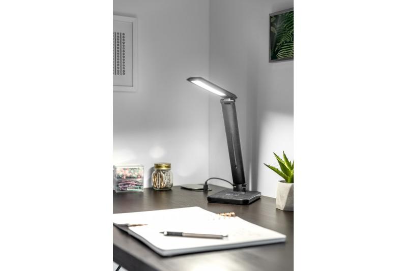 Decor IZUKA LED desk lamp 6W 400lm AC220-240V 50/60Hz CCT inductive charger black 1208962497