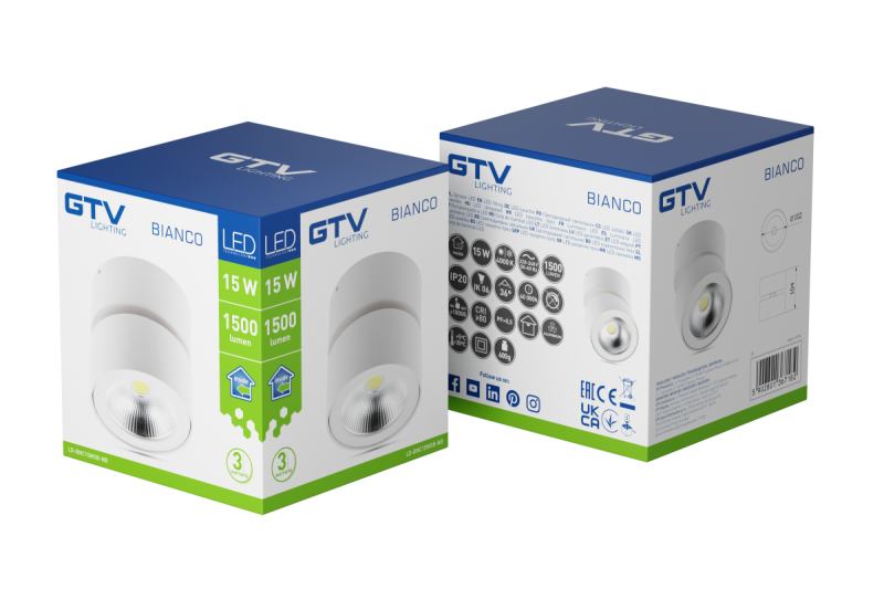 Decor Fixture LED BIANCO  15W 1500lm AC220-240V 50/60 Hz PF> 0.5 Ra≥80 IP20 IK06.36 ° 4000K round white 1208962667