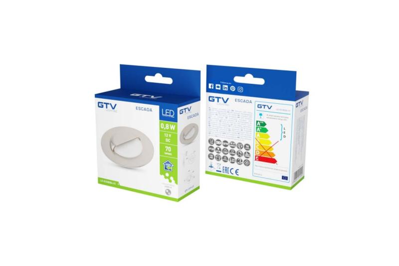 Decor LED staircase fixture ESCADA OB DC12V round frosted cover 0 8W 70lm 4000K inox cable 150cm