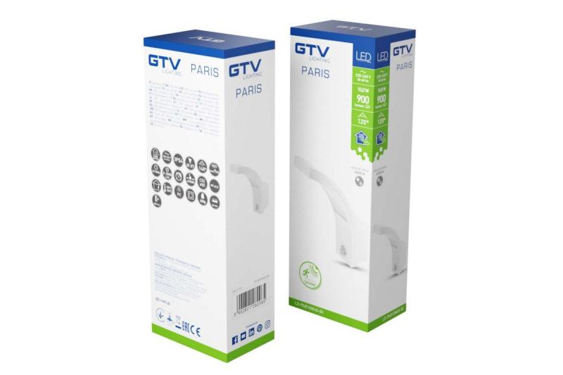 Decor LED fixture PARIS with motion sensor 10W 900lm IP54 AC220-240V 50/60Hz 140° 9m 4000K white 1208963095