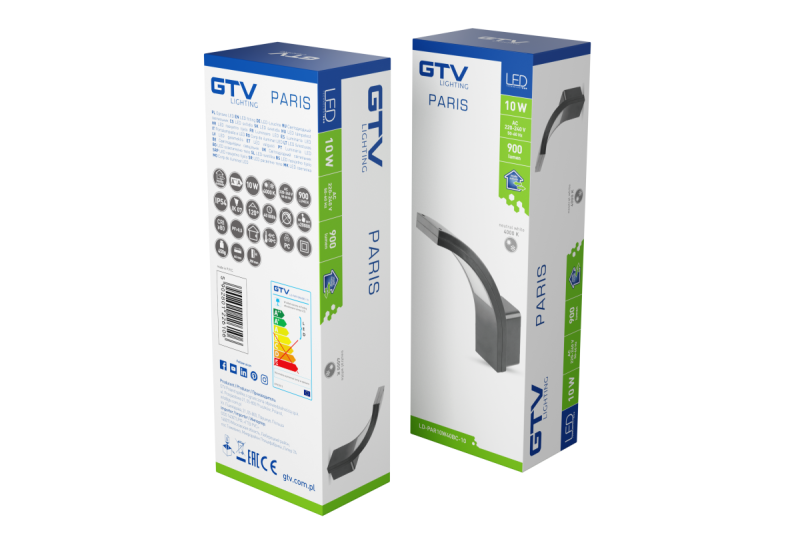 Decor PARIS LED lamp 10W 900lm IP54 AC220-240V 50/60Hz 140° 4000K grey 1208963098