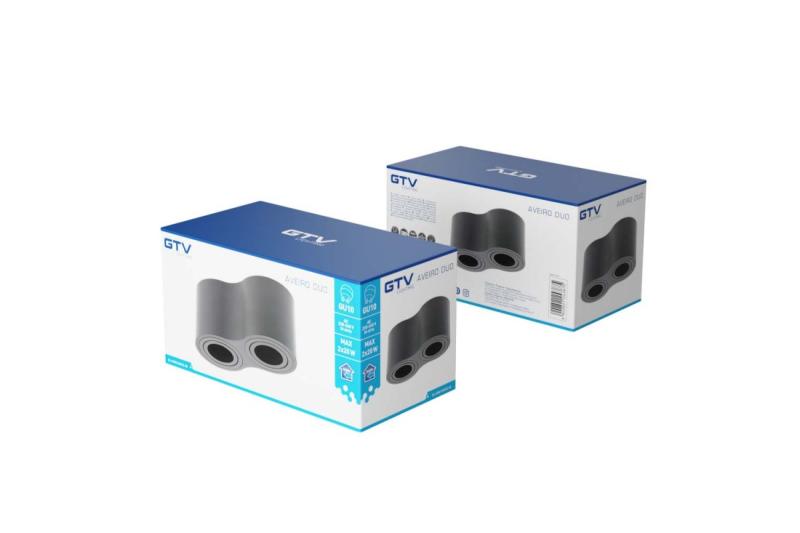 Decor Ceiling fixture AVEIRO DUO aluminium 160x80x85mm IP20 max 20W*2 round black 1208963826