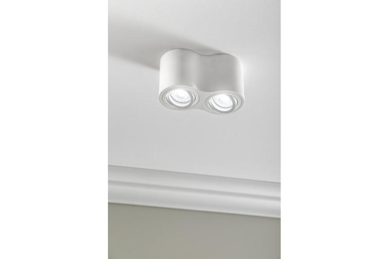 Decor Ceiling fixture AVEIRO DUO aluminium 160x80x85mm IP20 max 20W*2 round white 1208963827
