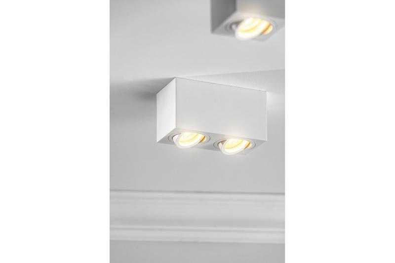 Decor Ceiling luminaire AVEIRO DUO BIS aluminium 160x80x90mm IP20 max 20W*2 square white 1208963833