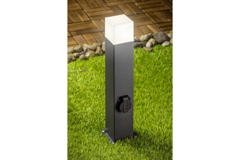 Decor Garden fixture LARGO-P 50 E27 MAX.15W IP44 AC220-240V 50-60Hz max. 2500W mounting post graphite 1208963919