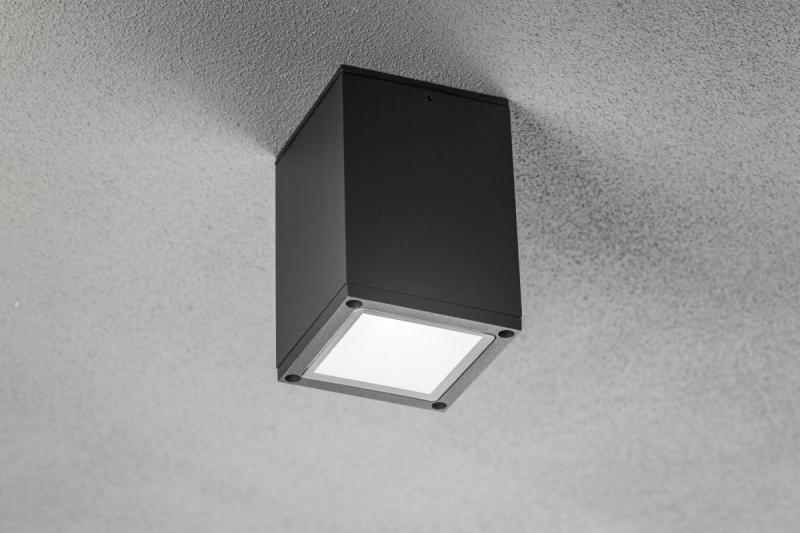 Decor Ceiling luminaire LENTO alum 100x130 IP54 max 35W square graphite 1208963923
