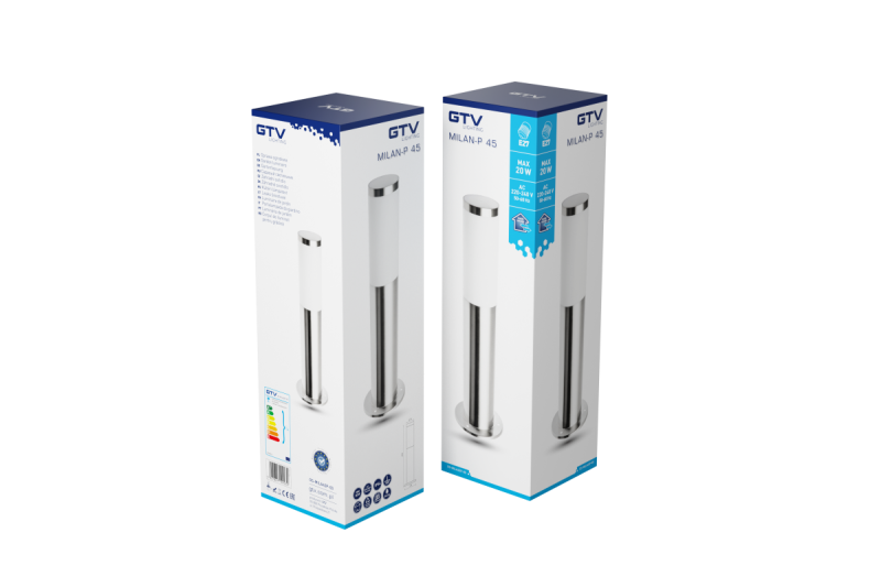 Decor Garden luminaire MILAN-P 45 E27 MAX.40W IP44 AC220-240V 50-60Hz pole inox 1208963944