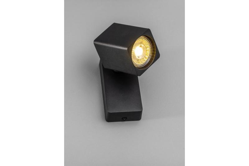 Decor Wall fixture RENO aluminium IP20 max. 20W single square black 1208963978