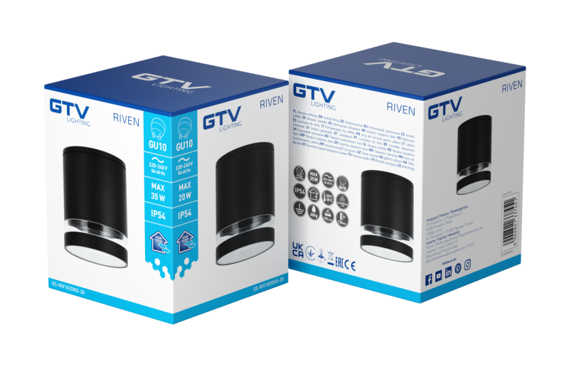 Decor Ceiling luminaire RIVEN alum 102x120 IP54 MAX.35W round graphite 1208963984