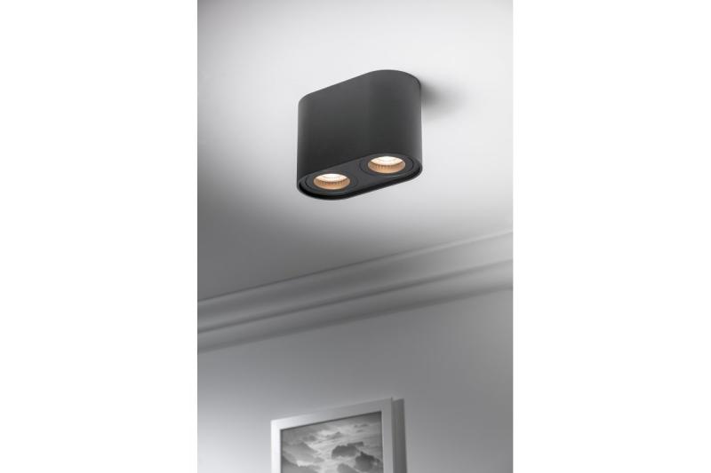Decor Ceiling light fixture SENSO DUO aluminum 83x165x110 IP20 max 50W round black 1208964011