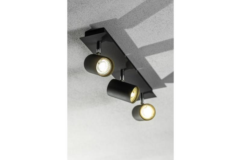 Decor Ceiling luminaire VENETO IP20 max. 20W 3 x GU10 round black 1208964040