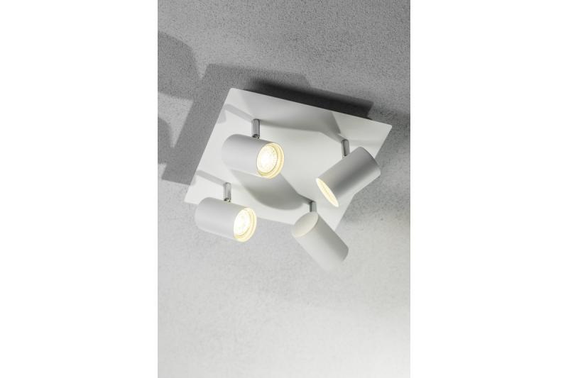 Decor Ceiling luminaire VENETO IP20 max. 20W 4 x GU10 round/square white 1208964045