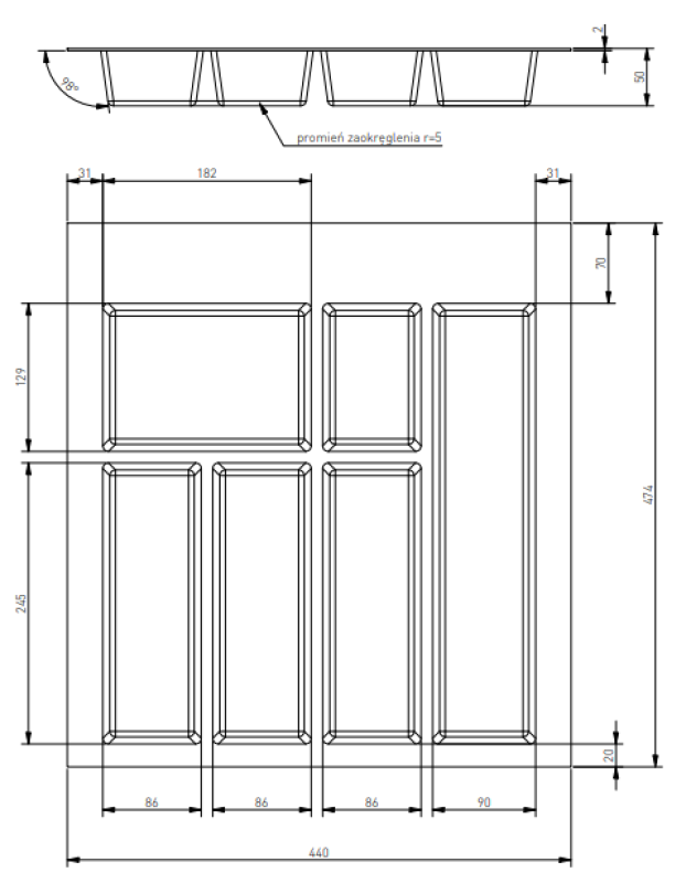 Decor Cutlery Trays Insert for Kitchen Drawer 500 White 1208966375
