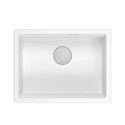 Quadri Newport II white granite undermount sink white 560x450 mm 1208966922