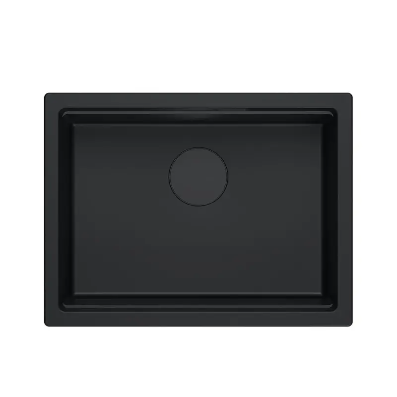 Quadri Newport II granite undermount black sink 560x450 mm incl. black drain cap 1208966924