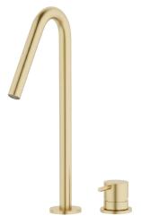 Waterevolution Flow 2-hole basin tap light gold with high V 120mm spout T1122VWGE