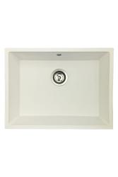 GraniteMy Universal granite white sink 55x40 cm white surface-mounted, under-mounted, and flush-mounted with stainless steel plug 1208967109