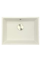 GraniteMy Universal granite white sink 55x40 cm white surface-mounted, under-mounted, and flush-mounted with stainless steel plug 1208967109