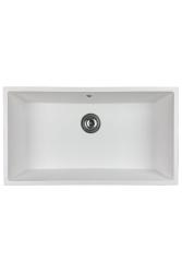 GraniteMy Universal granite large white sink 74x40 cm white top-mounted, undermount and flush-mount with stainless steel plug 1208967111