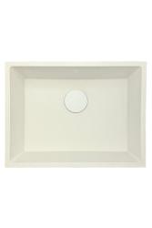 GraniteMy Universal granite white sink 55x40 cm white countertop, undermount, and flush mount with white plug 1208967153