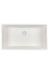 GraniteMy Universal granite large white sink 74x40 cm white top-mounted, undermount and flush-mount with white plug 1208967160
