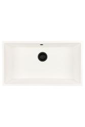 GraniteMy Universal granite large white sink 74x40 cm white top-mounted, undermount and flush-mount with black plug 1208967161