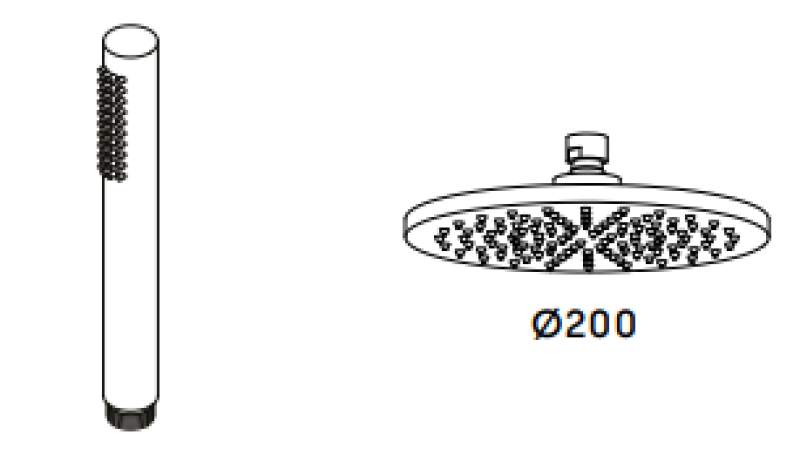 Waterevolution Flow shower combination with rain shower matte black T141NPR