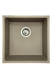 GraniteMy Universal granite taupe sink 40x40 cm top-mounted undermount and flush-mount with stainless steel plug 1208967211