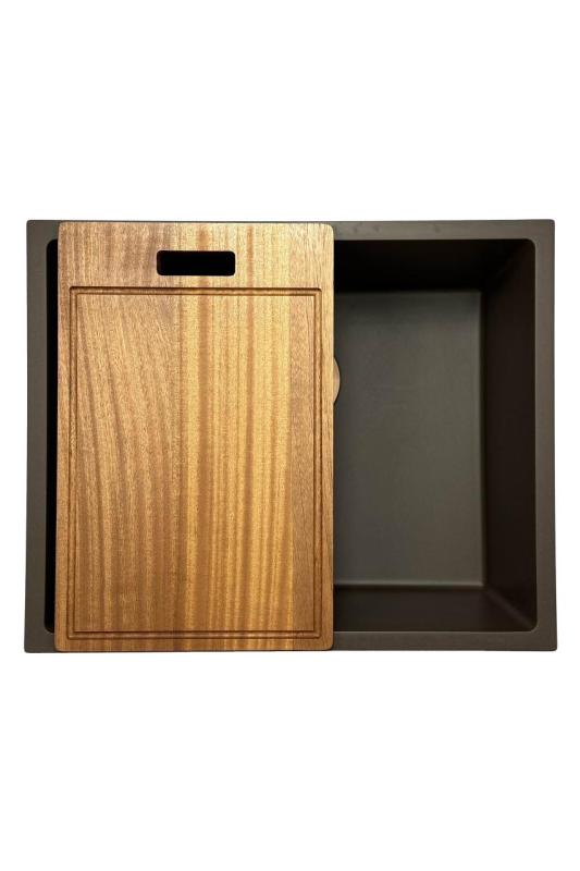 GraniteMy Universal granite café sink 50x40 cm top-mounted, undermount and flush-mount with golden plug 1208967230