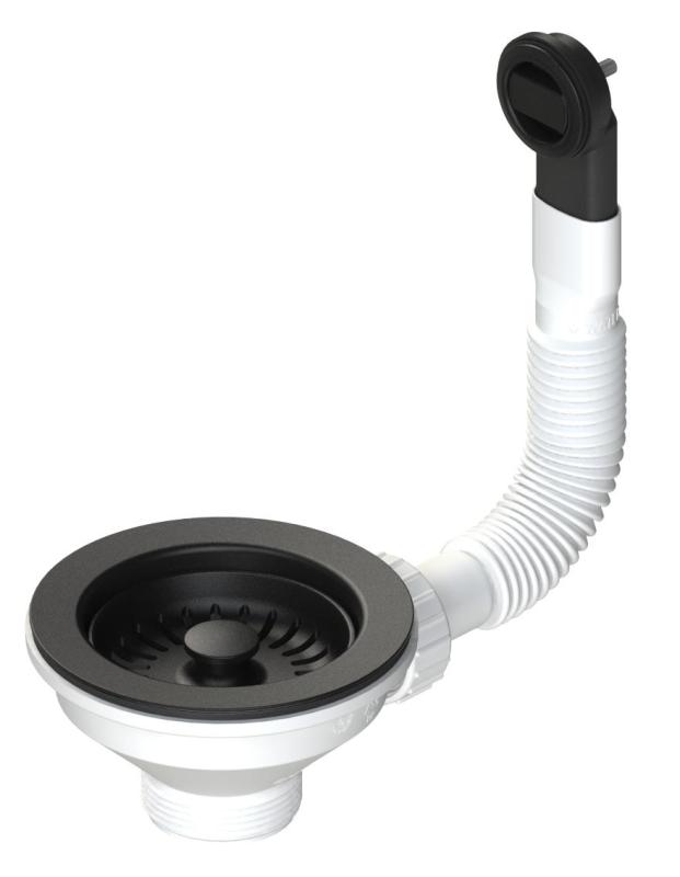 Granitemy basket plug set, matte black, sink drain set including round and rectangular overflow 1208967256