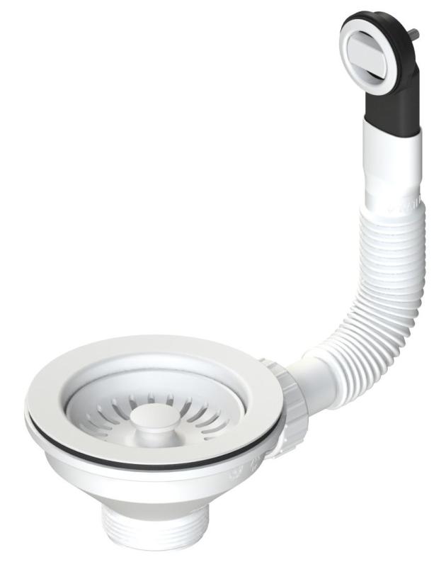 Granitemy basket plug set, matte white, sink drain set including round and rectangular overflow 1208967257