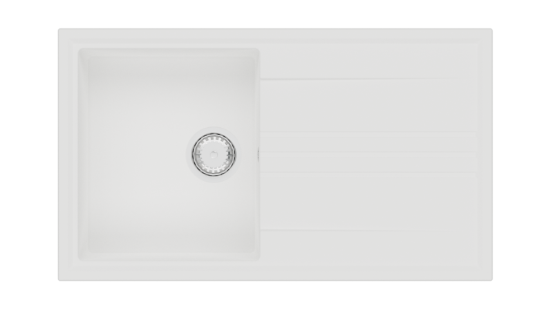 GraniteMy Vesi granite built-in white sink 86x50cm with draining reversible with stainless steel plug 1208967291