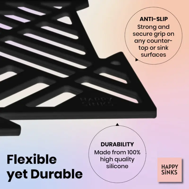 Magisso Happy Sink Puzzle Black Sink Protector, Set of 4, for Sink, Black, 32.5 x 32.5 cm, 1208967385