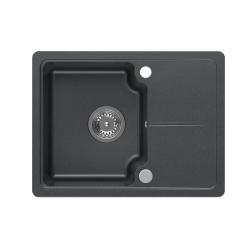 Quadri Kendal anthracite granite inset sink 58x44cm with drainer 1208967403