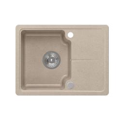 Quadri Kendal beige sand granite inset sink 58x44cm with drainer 1208967405