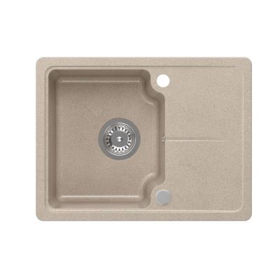 Quadri Kendal beige sand granite inset sink 58x44cm with drainer 1208967405