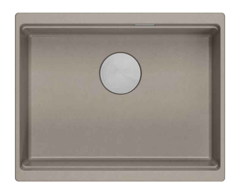 Quadri Newport II taupe granite undermount sink 560x450mm with stainless steel plug and cap 1208967453