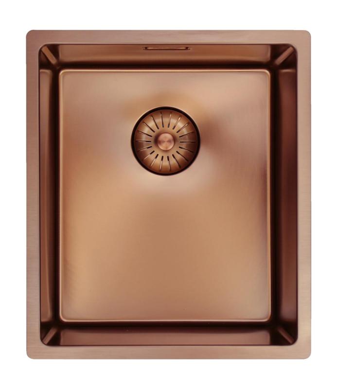 Pure.Sink Prestige sink 34x40 cm PVD Copper 10mm radius undermount, flush mount, and top mount PPG3440-62