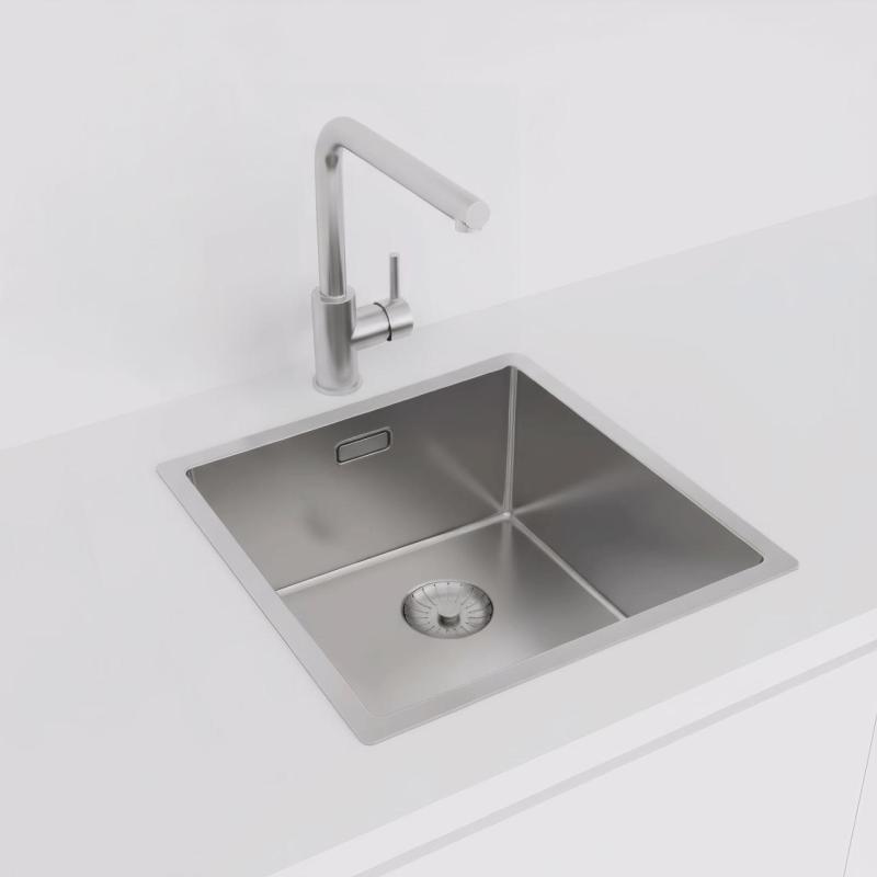 Pure.Sink Prestige stainless steel sink 40x40 cm 10mm radius undermount, flush mount, and top mount PPG4040-02
