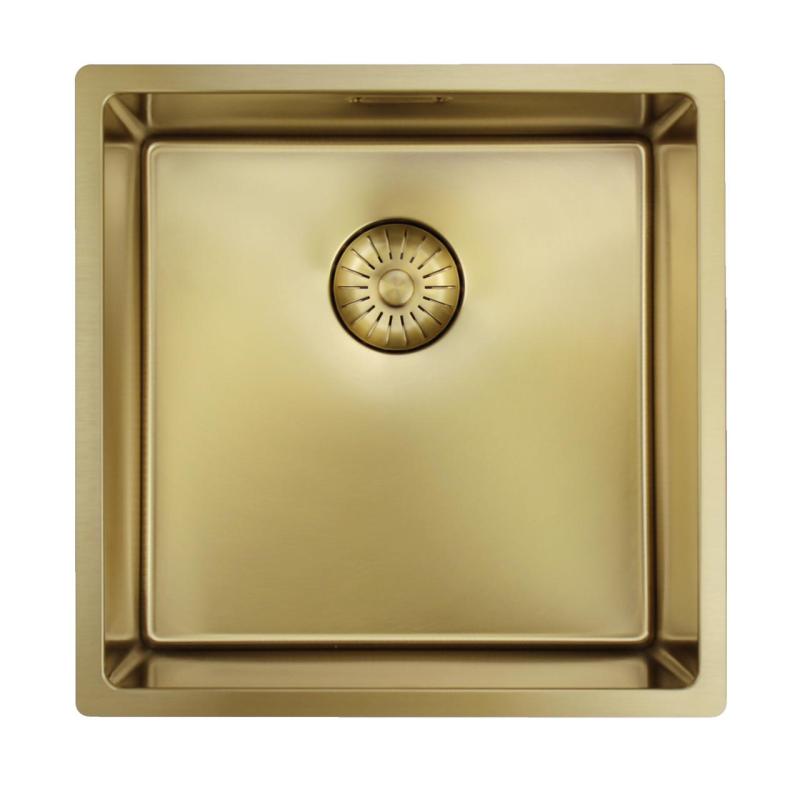 Pure.Sink Prestige sink 40x40 cm PVD Gold 10mm radius undermount, flush mount, and top mount PPG4040-60