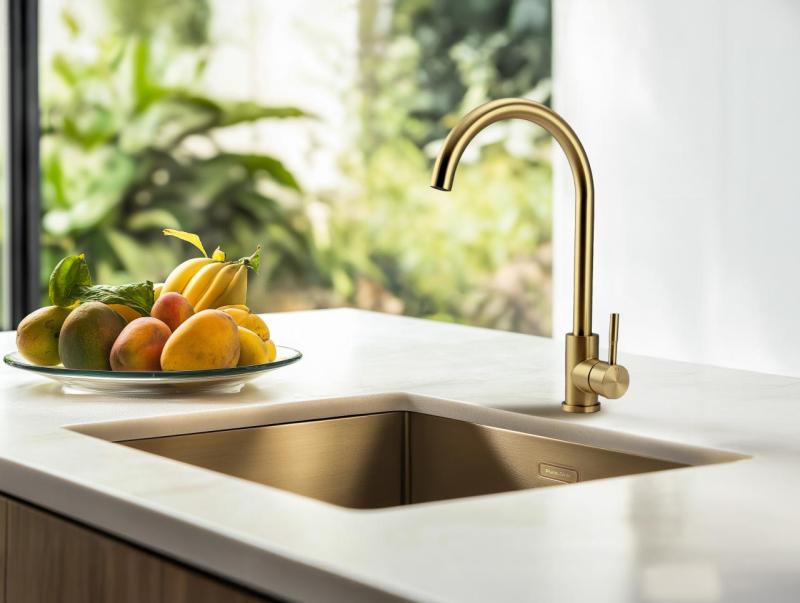 Pure.Sink Prestige sink 40x40 cm PVD Gold 10mm radius undermount, flush mount, and top mount PPG4040-60