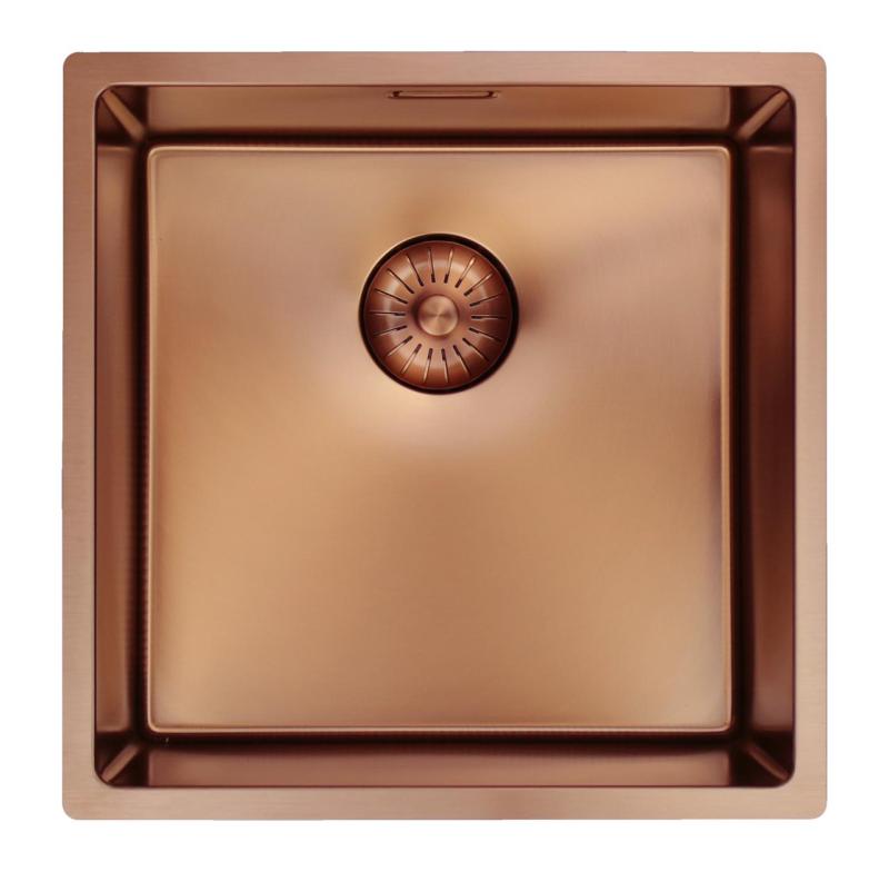 Pure.Sink Prestige sink 40x40 cm PVD Copper 10mm radius undermount, flush mount, and surface mount PPG4040-62