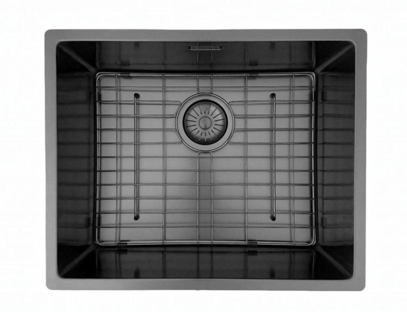 Pure.Sink Prestige sink 50x40 cm PVD Gun Metal 10mm radius under, flush and top mount PPG5040-61